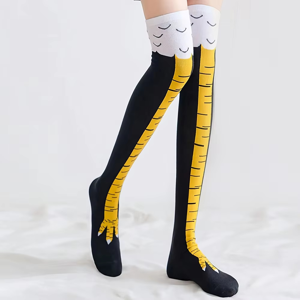 Funny Chicken Leg Socks - Женские чулки до бедра, длинные носки