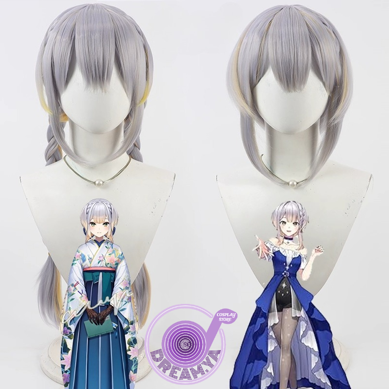 Anime Cosplay Wig Heat Resistant - Шиори Рури Косплей Парик Vtuber Серый