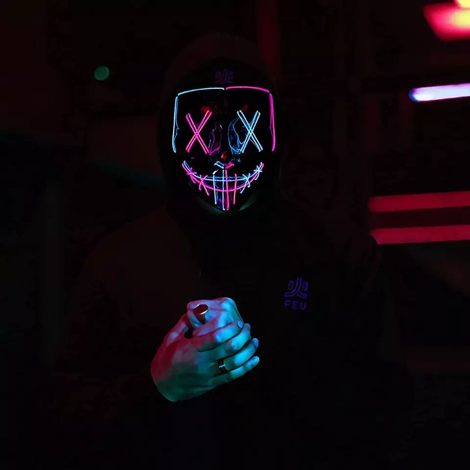 Женская яркая маска для Хэллоу – обзор и цена Led Purge Mask Halloween