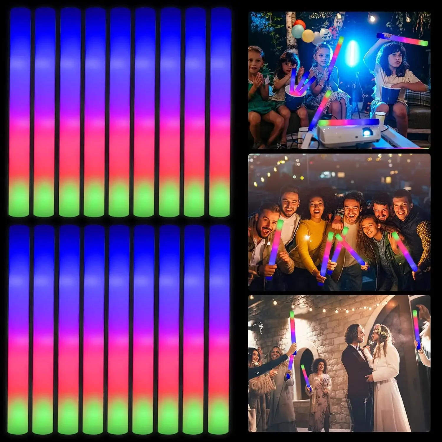2Z-50 шт. светодиодных пенопла – обзор и цена Flashing Led Foam Sticks Party
