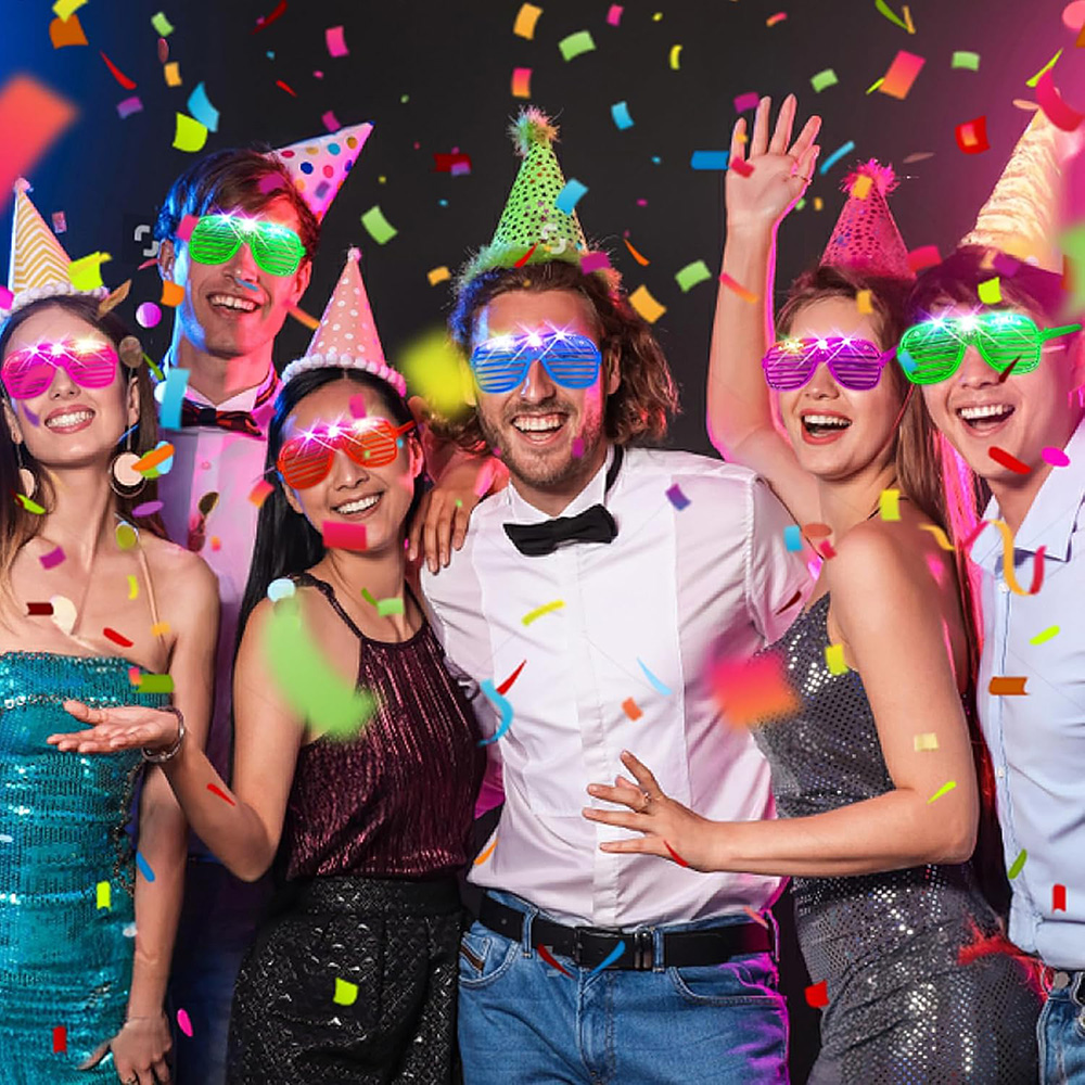 Светодиодные очки 6, неоновые  – обзор и цена Glow In The Dark Party Glasses